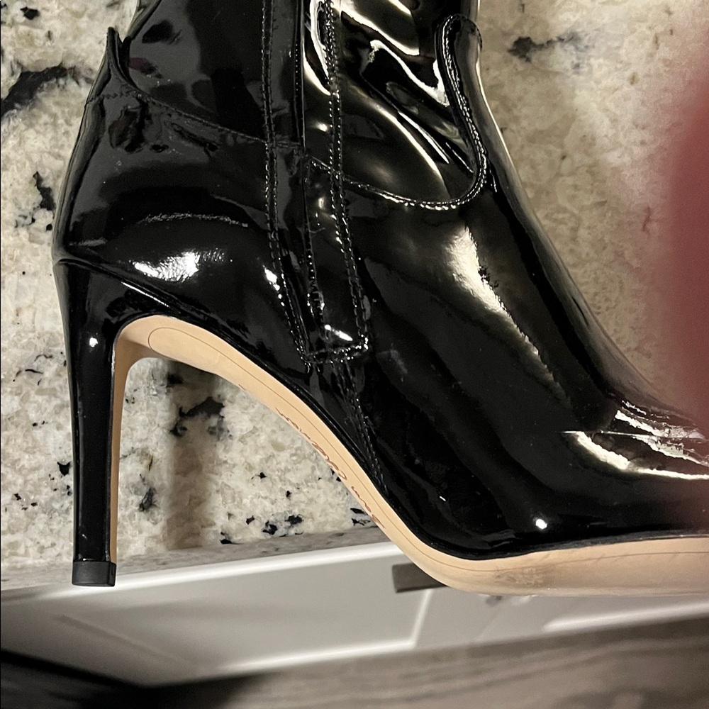 Sam Edelman Glossy Black Knee-High Stiletto Boots - Picture 2 of 4